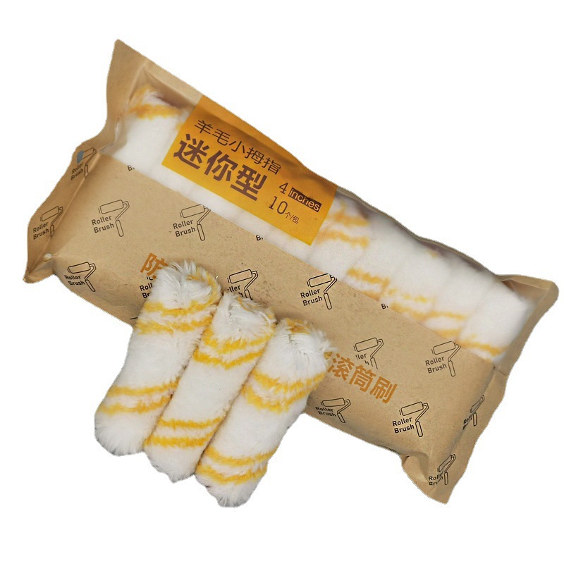 Cepillo de rodillo de 4 pulgadas Cepillo de rodillo de alambre de algodón con ángulo de recorte del dedo meñique Un cepillo de rodillo sin ángulo muerto tipo bombeo Ventas directas de fábrica