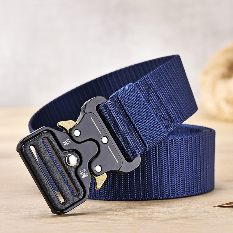 Cinturón táctico de los hombres Cobra función hebilla de nylon al aire libre cinturón de aleación hebilla de los hombres de lona overoles cinturón