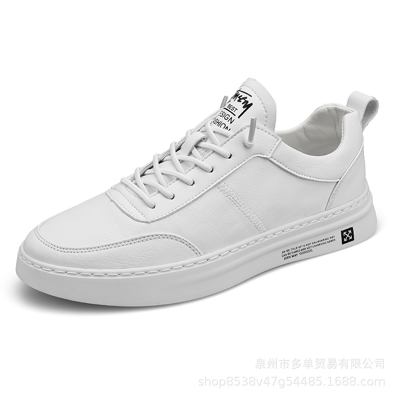 Modas coreanas de moda superfibra de cuero de altura baja sin lazos zapatos casuales de un solo pie de zapatos de skate de la mano ligero