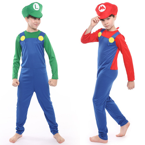 Halloween Super Mario Costume Anime Cosplay Costume Mario Set Theme Party Performance Costume