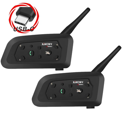 intercom for two riders, Motorcycle Helmet Headset - v6-pro-type-c-dual-pack-motorcycle-intercom-system