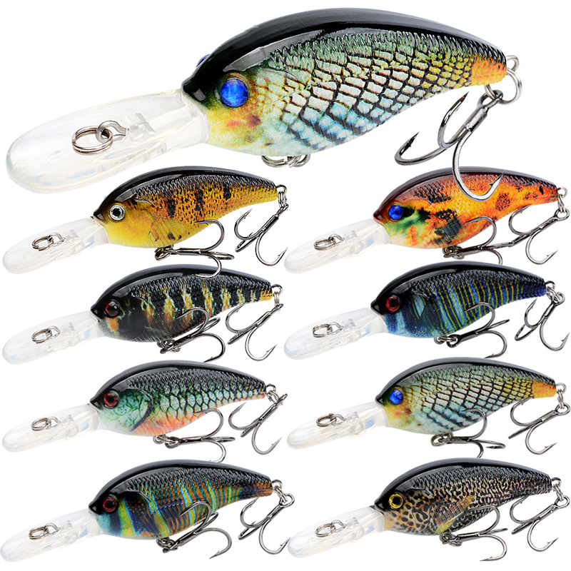 Rock long tongue Mino UV hot printing Luya bait 10.5g/8.8cm bait ring bead floating water small fat hard bait batch