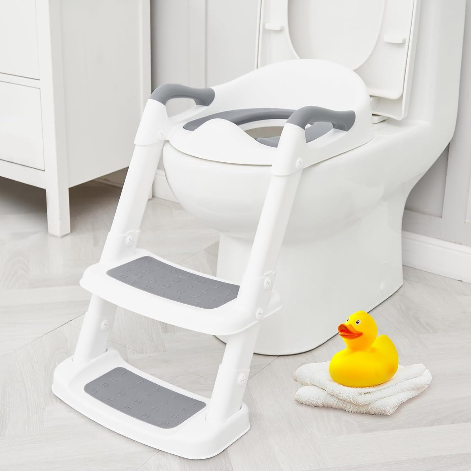 Children's Toilet Ladder Foldable Baby Toilet Auxiliary Toilet Ladder Male and Female Baby Stepped Armrest Toilet