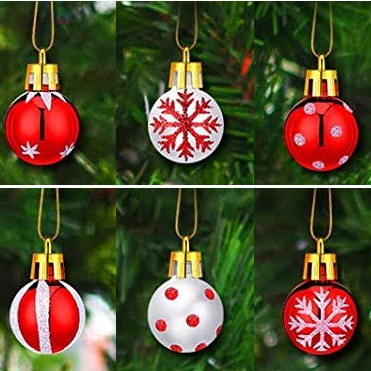 Mini bola pintada BOLA DE Navidad brillante mate Bola de brillo bola a granel Bola de galvanoplastia bola decorativa del árbol de Navidad 2,5 CM