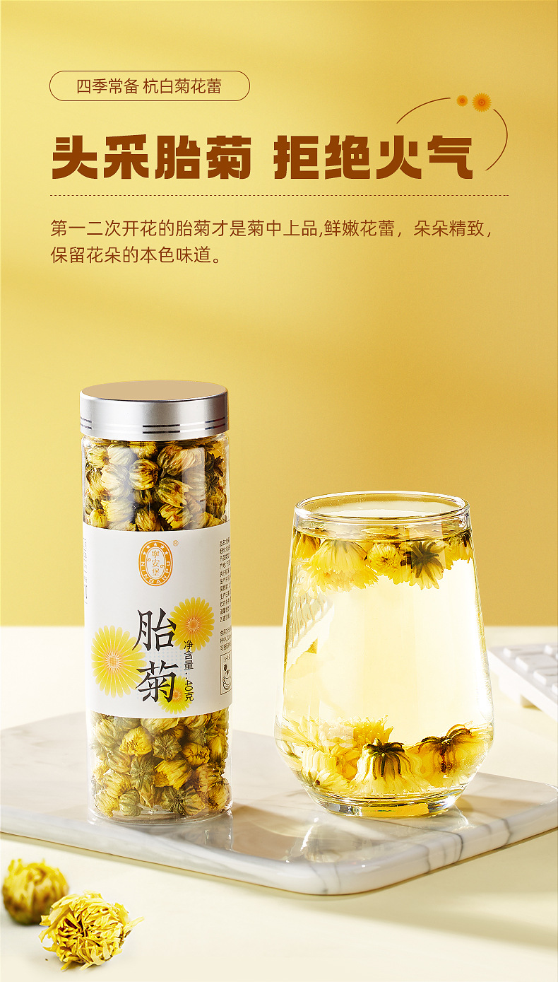 Six Jar Floral Herbal Tea Blend with Tai Ju Rose Hawthorn Jasmine Honeysuckle Dried Flowers overview