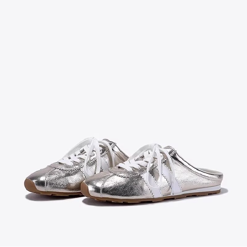 Trendy Bunan 2025 nuevas zapatillas retro de nicho de medio bolso mujeres sin tacón zapatos de entrenamiento alemán zapatos planos antideslizantes Forrest