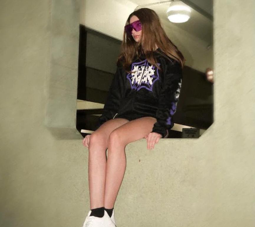 Felpa con cappuccio e stampa in schiuma di ragno color-block con cerniera, stile punk hip-hop Y2K, per uomo e donna_voghion.com