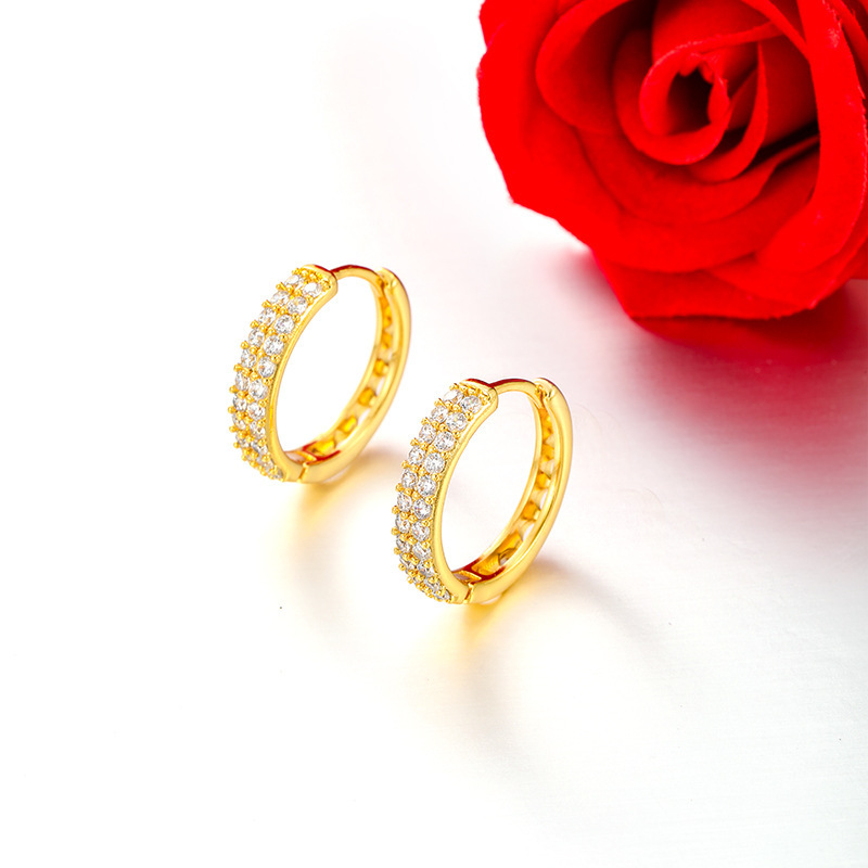 Hapones de orejas de cobre de aleación de cobre chapado en 24K orejas de moda ligera de lujo para mujeres aretes de orejas de estilo coreano joyas personales