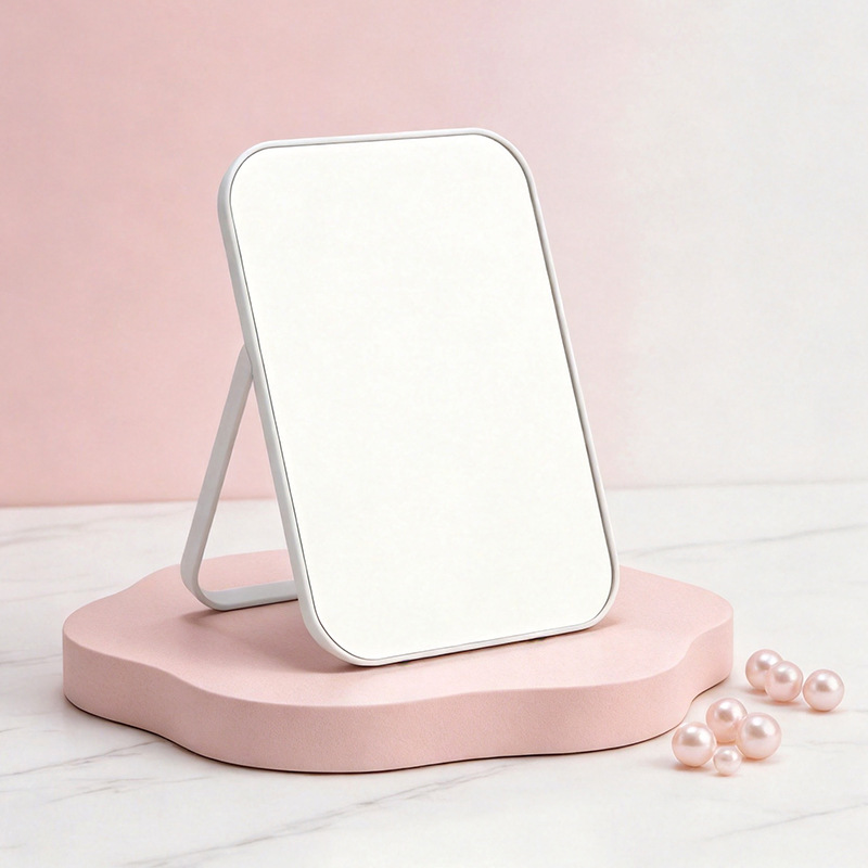 Inswind color dopamina dormitorio espejo de maquillaje de escritorio plegable portátil espejo de escritorio de oficina en el hogar espejo de escritorio ligero