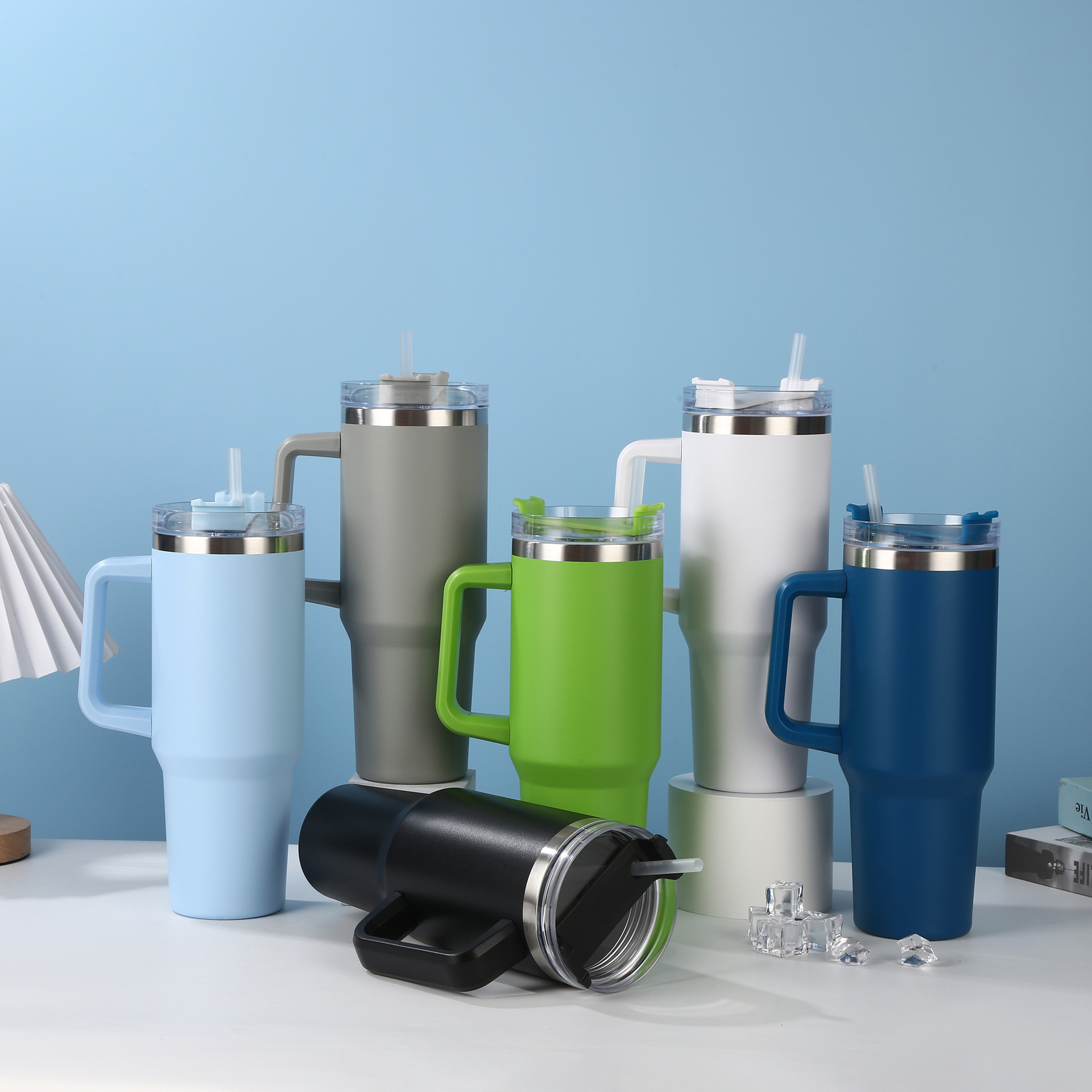 Cross-border 40oz taza de automóvil Big Mac Ice Ba taza 304 taza de acero inoxidable portable taza de paja de automóvil al por mayor