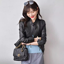海宁2025新款真皮皮衣女短款真皮绵羊皮修身机车服皮夹克外套女