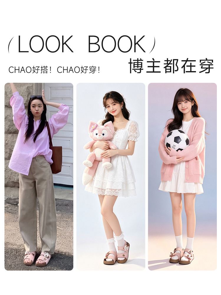 Sandal xỏ ngón đế bệt nữ phong cách Hàn Quốc — FT81 Hồng chi tiết 16