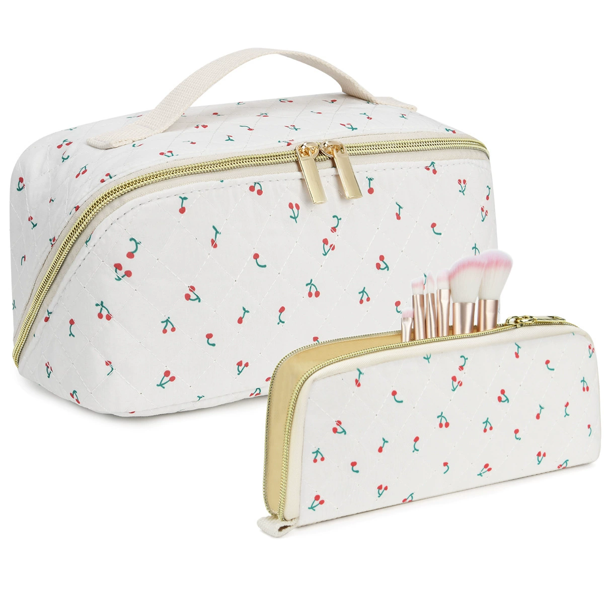 (Cross-border trading), cosmetic bag, handheld capacious organizer bag, organ, set, floral print