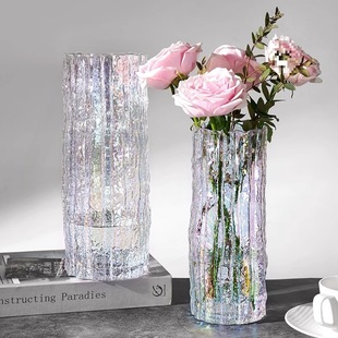 Glass Vase, Living Room Flower Arrangement, Light Luxury, Transparent Water Culture, New Home Stable Ornaments, Dried Flowers, Hydroponics