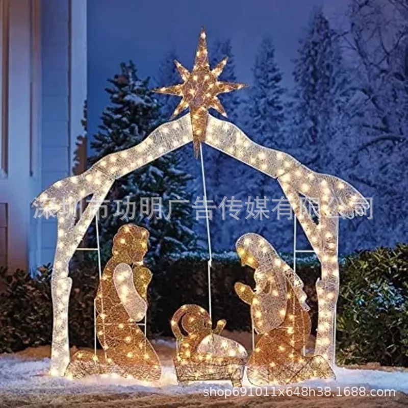 圣诞耶稣诞生金属雕像