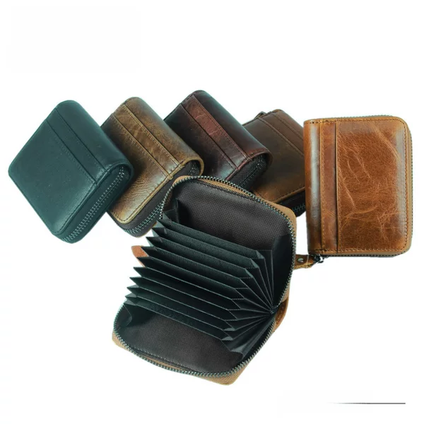 Top layer cowhide rfid credit card card holder organ Korean style card holder card holder horizontal and vertical business card bag multi-card holder genuine leather