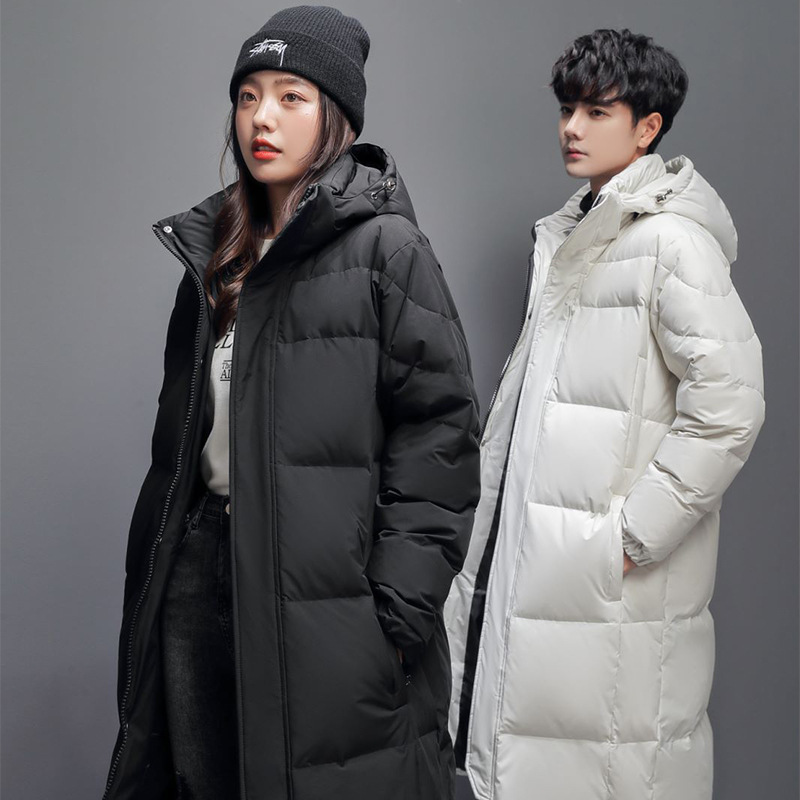 Factory Direct Wholesale Winter Men's down Jacket Couple's Long Thickened Warm Hooded Simple Fashion Youth Trendy Coat Factory Direct Wholesale Winter Men's down Jacket Couple's Long Thickened Warm Hooded Simple Fashion Youth Trendy Coat