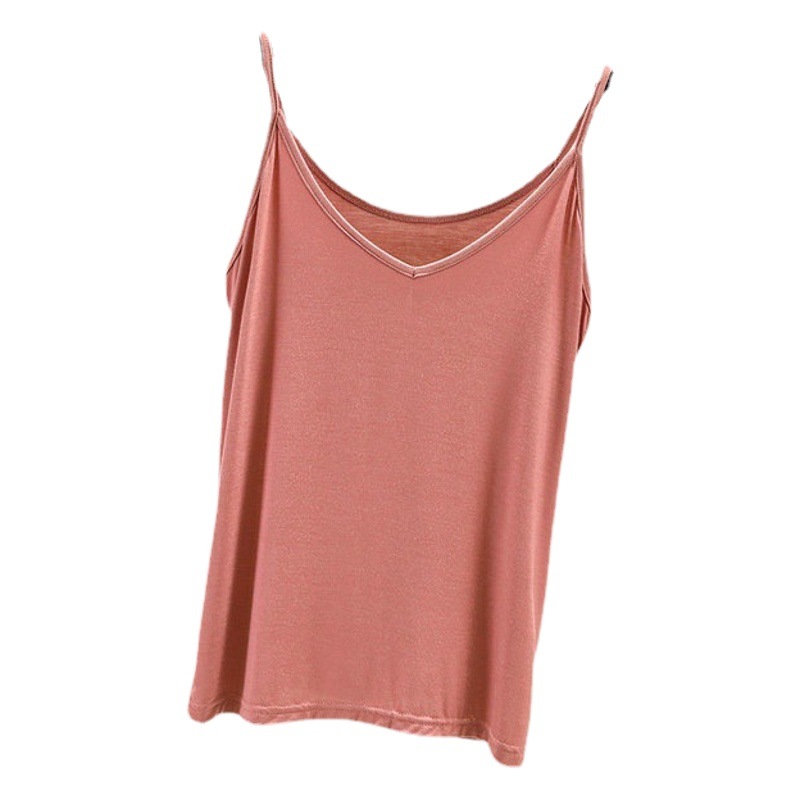 Camisola de algodón modal con cuello en V al por mayor más tamaño desgaste interior chaleco suelto 2021 primavera y verano nueva ropa de mujer