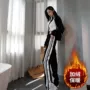 条纹直筒薄款透气阔腿裤