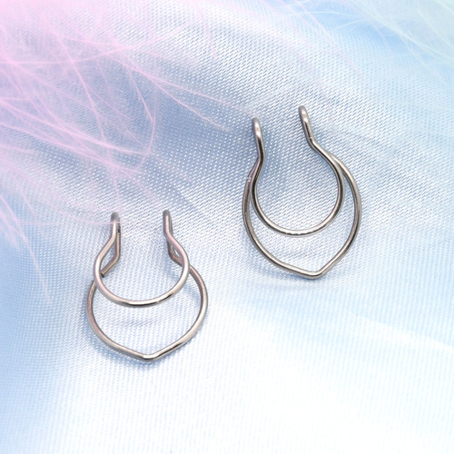 European and American simple stainless steel nose clip antlers love non-piercing nose nail African nose ring body piercing jewelry factory