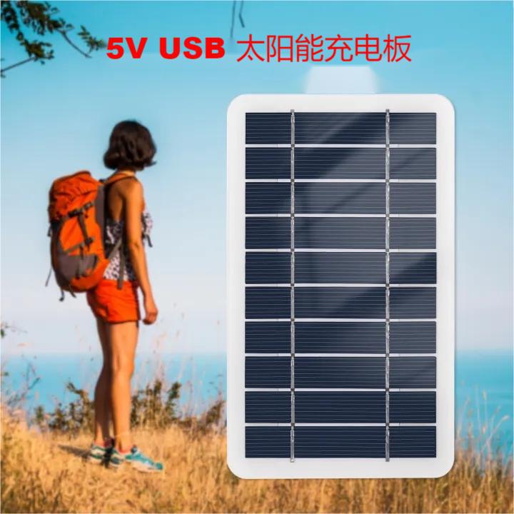 2W Small Solar Panel USB Monocrystalline Solar Charging Panel Outdoor Power Supply Portable Mobile Charging Outdoor Emergency