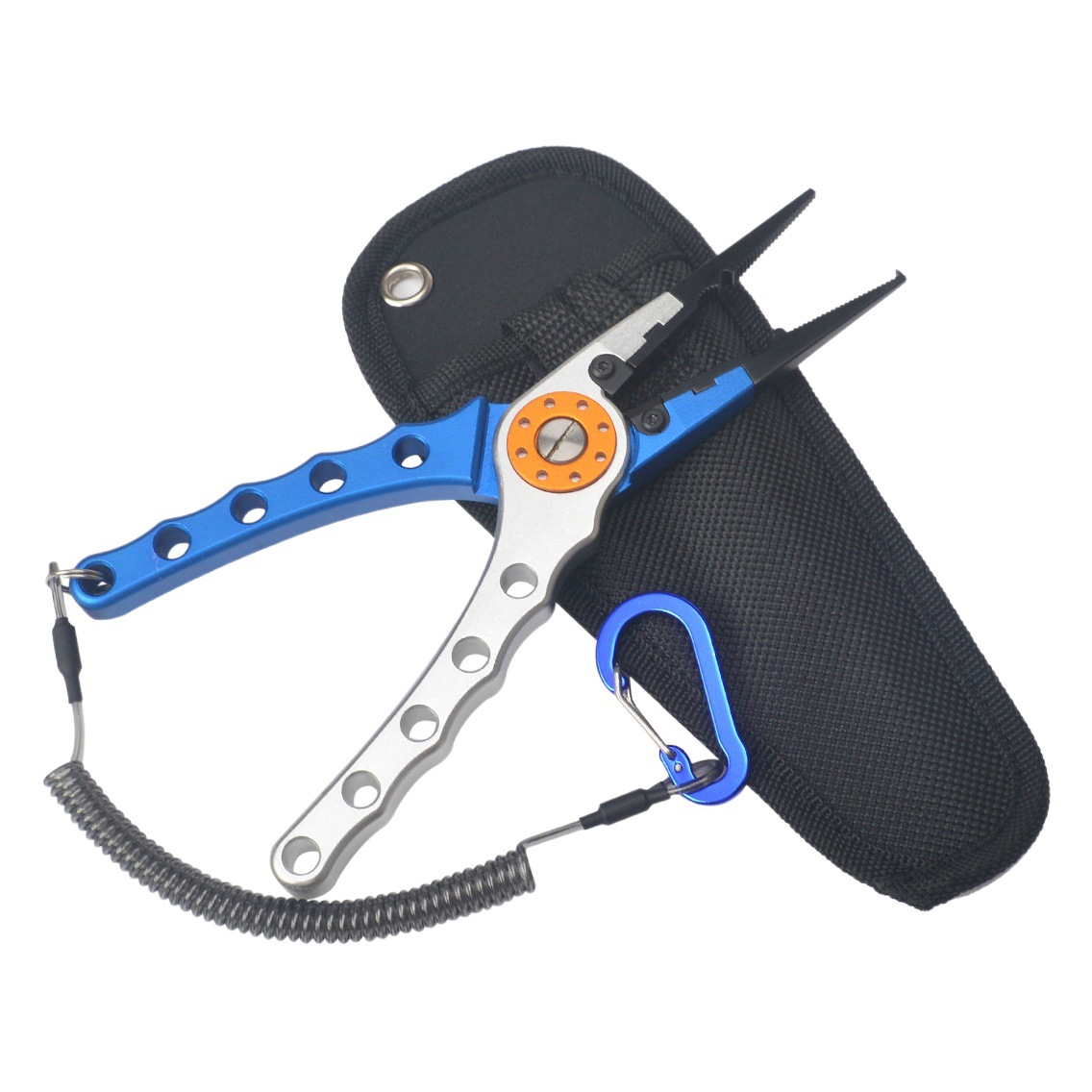 Línea de corte de bucle abierto Luya abrazadera Cable de presión Cinturón de plomo perdido cuerda de aleación de aluminio multifunción tijeras de pesca dispositivo de control de peces