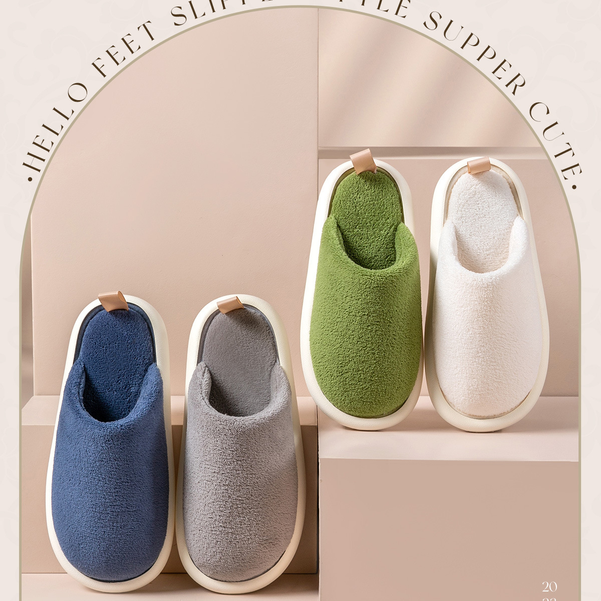 Unisex Casual Basic Solid Color Round Toe Cotton Slippers display picture 2