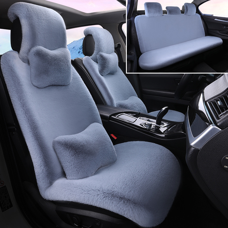 車用シートクッション 冬用 ウサギ毛皮風 小腰型 冬用 厚手 保温 毛皮クッション 汎用シートクッション シート 冬用 保温|undefined