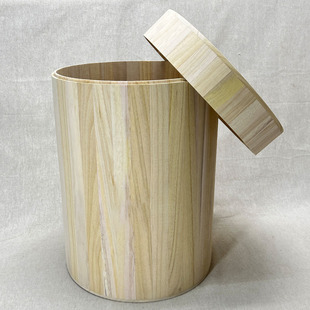 Wooden Cylindrical Barrel Wooden Souvenir Gift Storage Box Paulownia Wood Ceiling Cover Wedding Candy Snack Desktop Gift Box