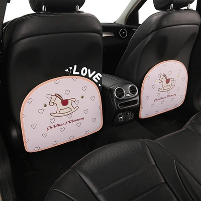 Pad Pink Pony Cartoon Cute: Chair back anti-kick pad