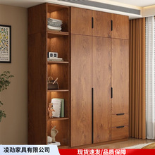 衣柜家用卧室小户型出租房仿古柜子经济型组合分段儿童简易衣橱