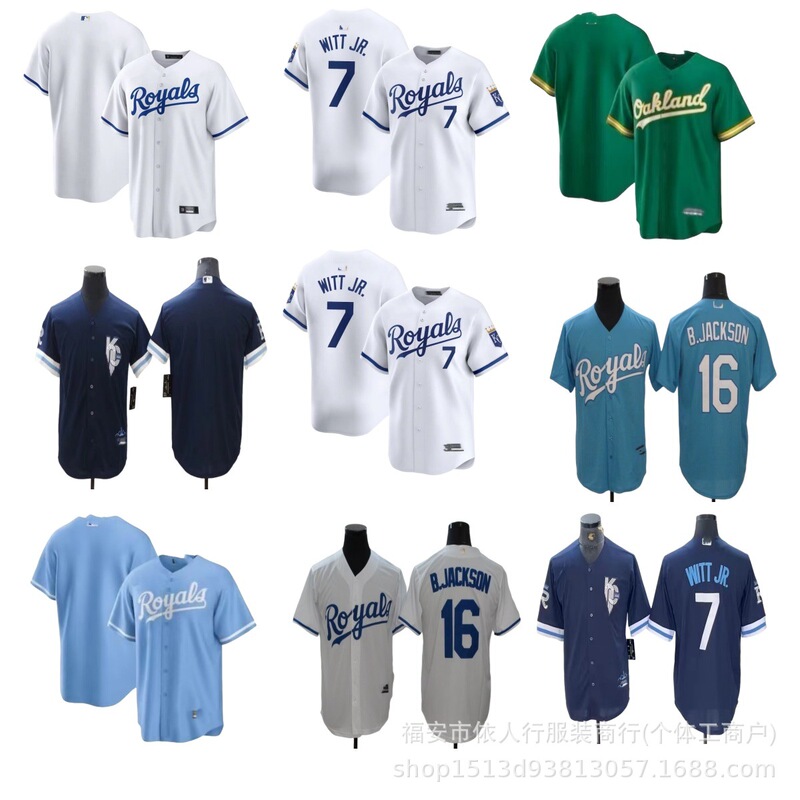 Mlb Baseball Jersey Royals No. 7 Wttjr No. 16 B.Jackson Baseball Foreign Trade Jersey Embroidery Factory Wholesale Mlb Baseball Jersey Royals No. 7 Wttjr No. 16 B.Jackson Baseball Foreign Trade Jersey Embroidery Factory Wholesale