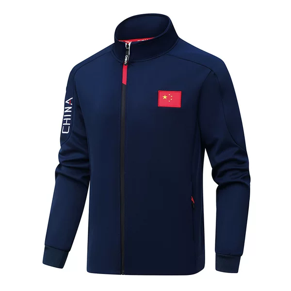 Spring and Autumn Chinese Team Sportswear Sweatshirt Coach Uniform Male and Female Student School Uniform National Uniform Jacket Dark Blue Top Customization