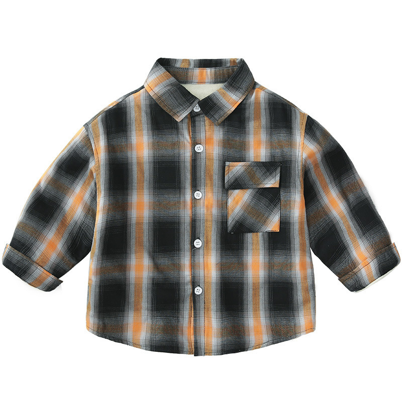 boy's fleece shirt winter children's shi...