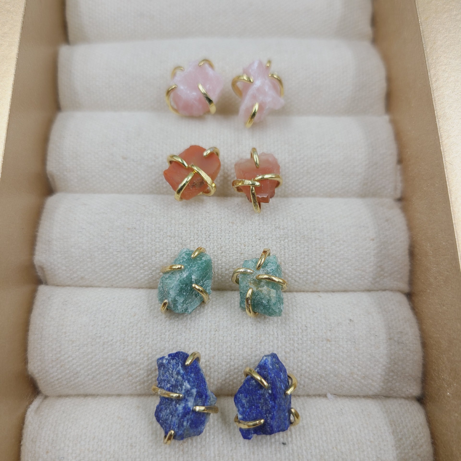 Simple Style Geometric Crystal Plating Ear Studs 1 Pair