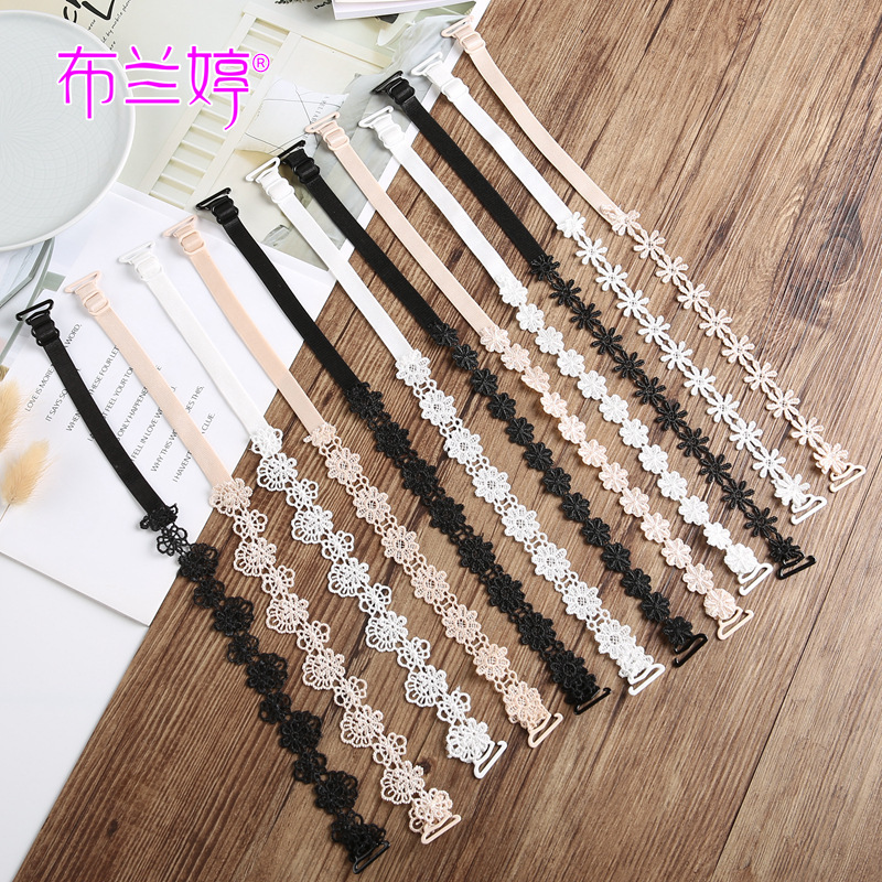 Lace floral bra straps, seamless, sexy, non-slip buckle bra accessories, versatile and beautiful backless wide straps for women.
