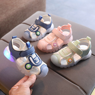 Children's sports sandals 2025 spring and summer new hollow mesh covered beach shoes boys and girls soft bottom casual sandals