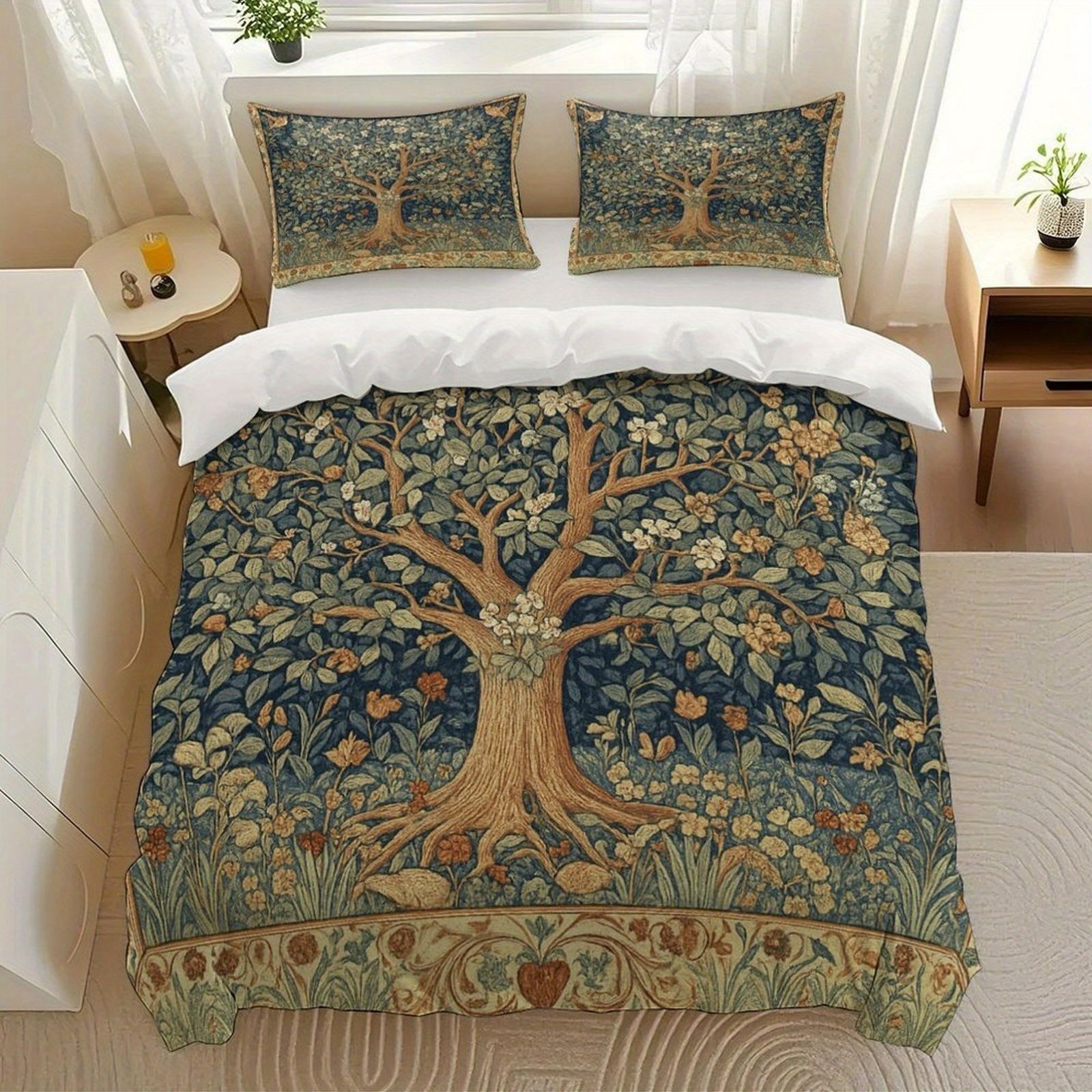 Transfronterizo luminoso árbol de vida molienda impresión digital kit de edredón textil para dibujar se puede ajustar TUME / JIT