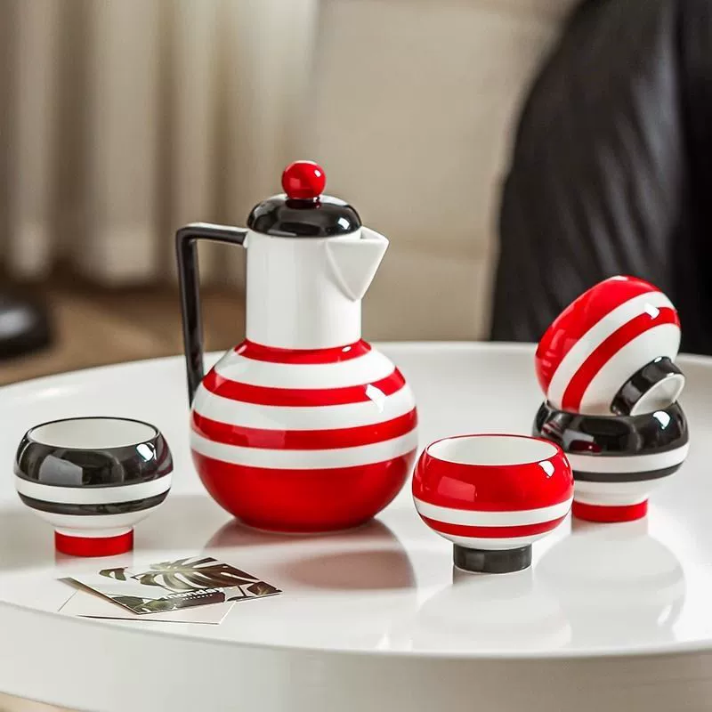 Набор кружек с контрастной полоской, современный простой керамический набор для чая, подарок на новоселье, чайный набор в подарочной коробке