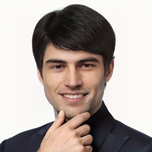 Temu cross-border e-commerce source manufacturer wig men's handsome oblique bangs short straight hair whole top headgear wi gs batch
