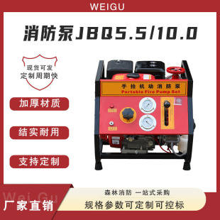 Single Cylinder four stroke air-cooled fire pump hand lift motor pump JBQ5.5/10.0 mobile fire pump