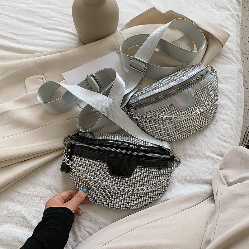 Sac bundy de célébrité d'Internet pour femmes 2023 nouvelle version coréenne polyvalente sac de poitrine en diamant brillant ins mode sac à bandoulière à bandoulière unique sac de taille_voghion.com