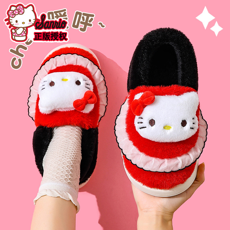 Sanliogou zapatillas de algodón de talón para mujeres otoño y invierno 2025 nuevas zapatillas de algodón casero de terciopelo KULOMI gruesas