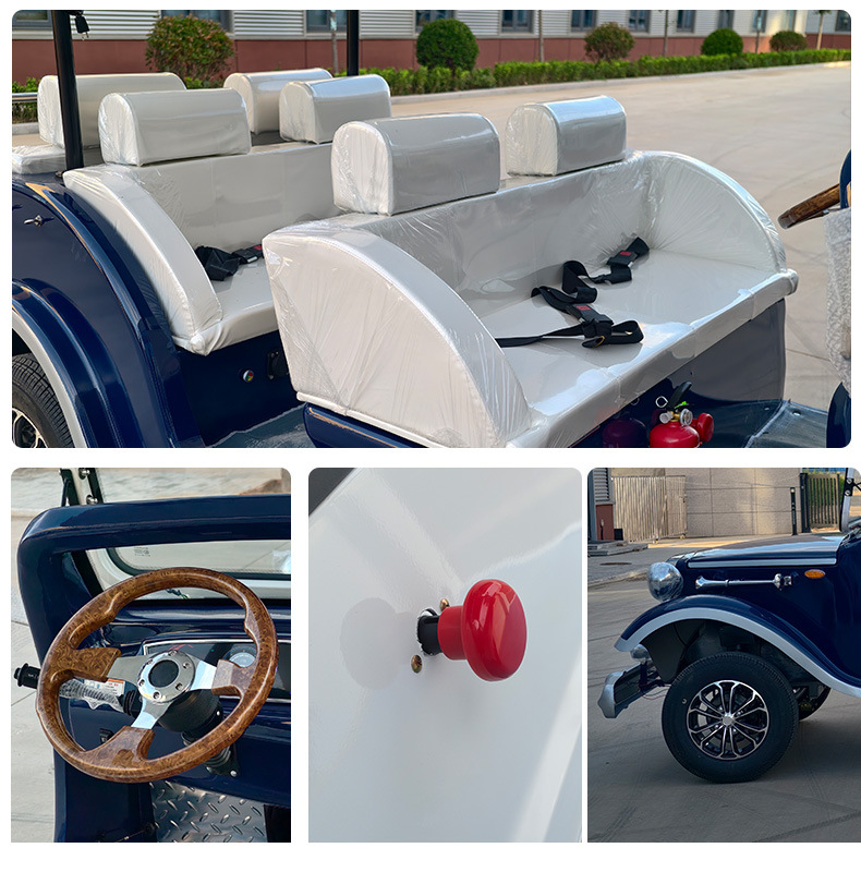 8-Seater Electric Sightseeing Car for Tourist Areas, Real Estate Sales Offices, House Viewings, Hotel Receptions, and Vintage Car Tours