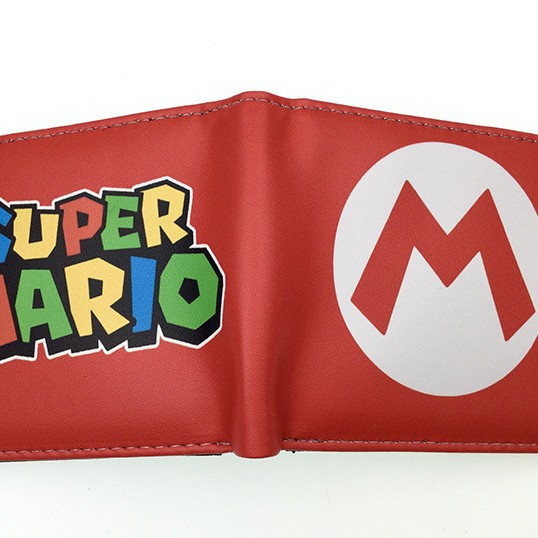 Nuevo Super Mary cartera corta Super Mario estudiante unisex pu cuero Snap cartera