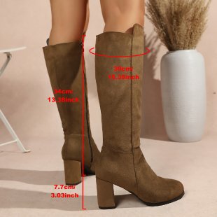 2026 New Style Chunky Heel Over-the-Knee Long Boots for Women, Side Braided Shiny PU Long Boots, Slimming High-Tube Women's Boots, Cross-Border Wholesale 2026 New Style Chunky Heel Over-the-Knee Long Boots for Women, Side Braided Shiny PU Long Boots, Slimming High-Tube Women's Boots, Cross-Border Wholesale