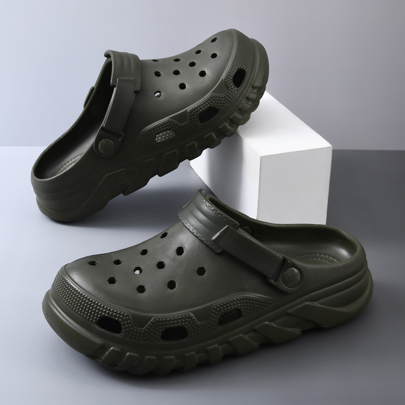 Pareja de zapatos con agujeros zapatillas frescas de verano EVA hombres y mujeres al aire libre moda ligero color sólido Baotou zapatos de playa de suela blanda al por mayor