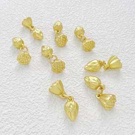 金属镀金服装辅料配件合金滴油大孔隔珠哑金莲子莲蓬吊坠挂件批发