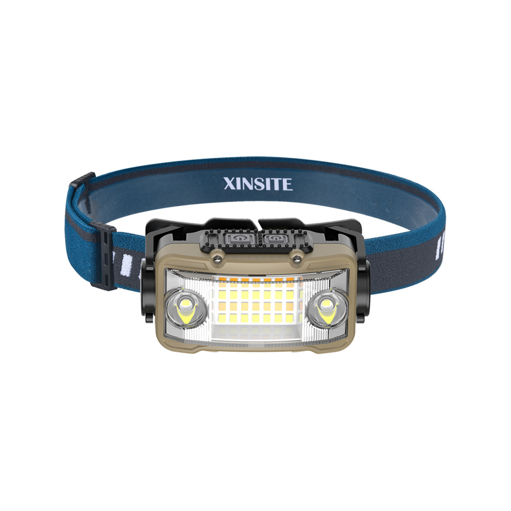Transfronterizo nuevo faro de inducción de luz fuerte Faro de pesca al aire libre COB reflector faro luz fuerte lámpara de minero montada en la cabeza