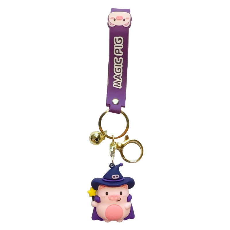 Llavero de Cerdo Mágico, Muñeco de Cerdo de PVC de Dibujos Animados, Colgante para Bolso, Anillo para Llaves de Coche, Regalo con Diseño Creativo